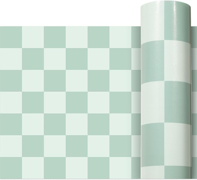 Green Checked Bulletin Board Roll Reusable Waterproof Erasable Green Non-Woven Fabric Bulletin Board Roll Wrinkle Resistant Background Poster for School Classroom Decor Wrapping DIY Craft 15.7" x 20ft