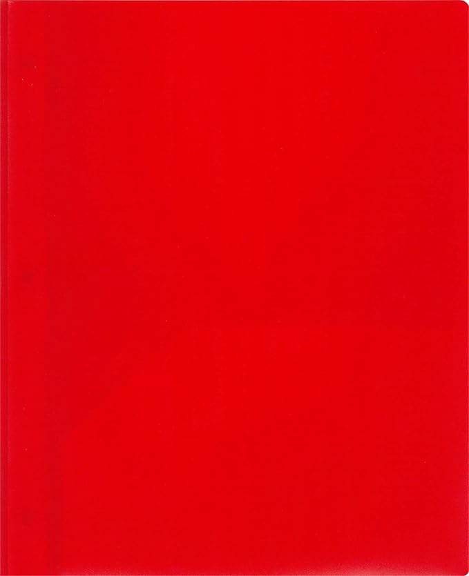 Lion 2-Pocket Plastic Folder with Fasteners, 4 Pack, Red (92310-RD-4P)