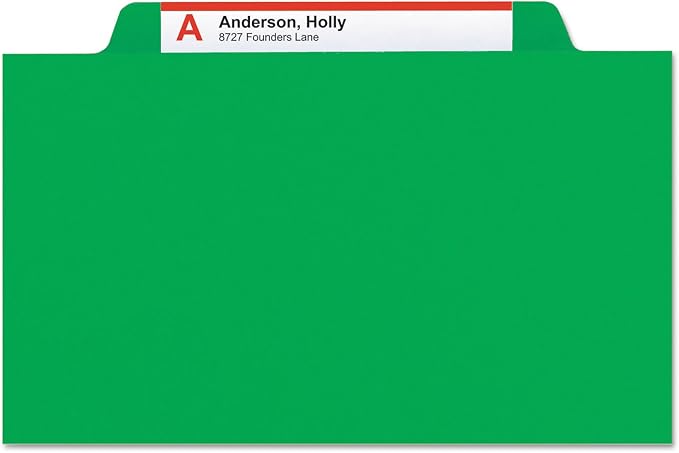 Smead Classification Folder with Prongs, 1 Divider, 2" Fasteners, Letter Size, for Documents Organization, Durable File Organizer for Home, School or Office, Green (13702)
