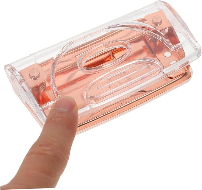 1Set Elegant Two Hole Puncher Staple Remover Portable Heavy Duty Office Tools for File Folders Transparent Design for Accurate Alignment Stylish Office