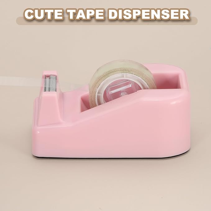 PATIKIL 2pcs Tape Dispenser Desk, Small Tape Dispenser Cute Desktop Dispenser, Rose Gold