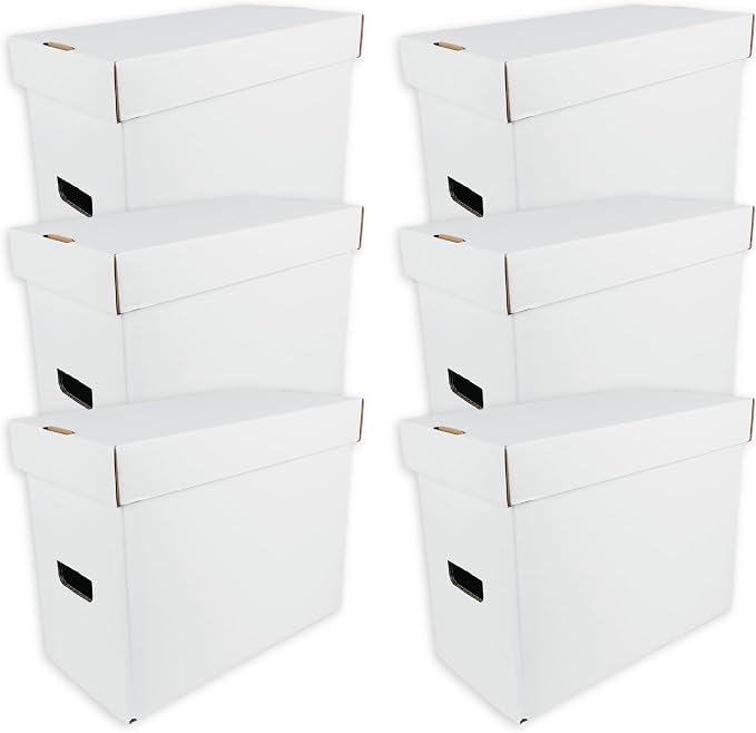 Max Protection CGC Graded Comic Book Storage Boxes - Heavy-Duty Case for 35-40 Graded Comics with 200 lb Test Strength - Made in USA White Cardboard, 6 Pack