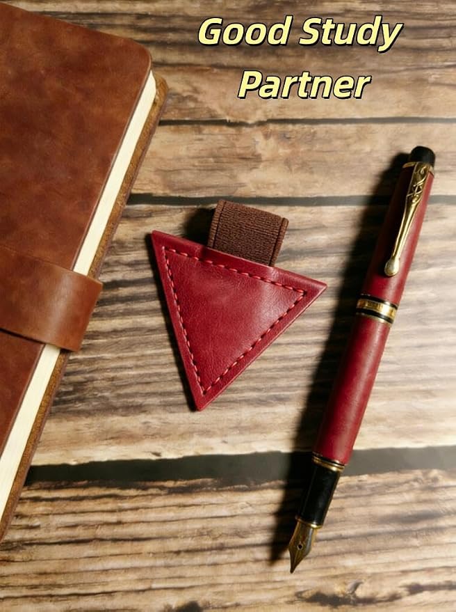 Vintage Mark Bookmark with Pen Holder, Magnetic Leather Bookmarks for Men Women Kids Book Lovers, Personalized Magnet Bookmark Clip Page Markers for Student Teacher Gifts Reading Accessories