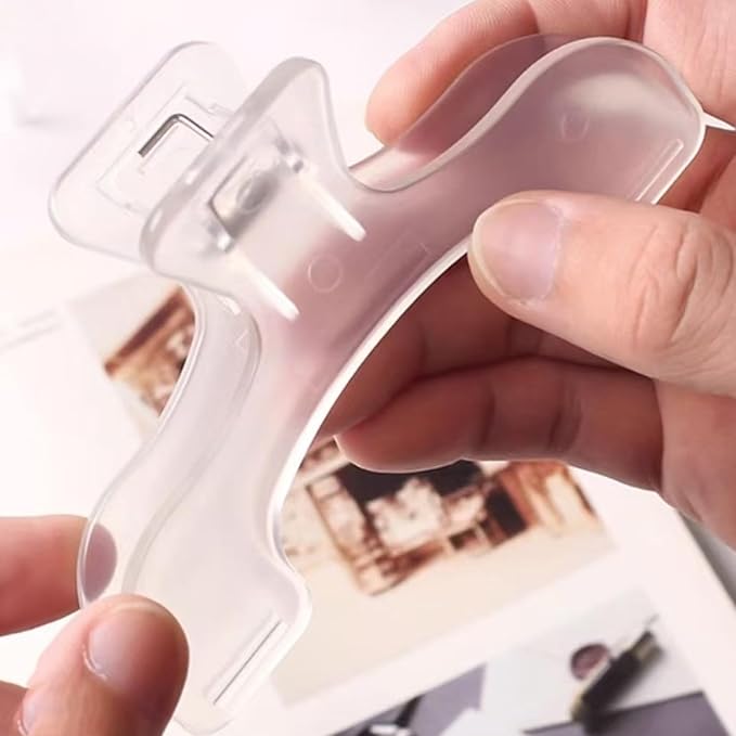 8pcs Multi-Functional Clips Book Page Marker Clip Transparent Book Read Holder Clip Thick Strong Open Book Holder,Transparent Page Holder Clip for Reading and Fixing Music Books.