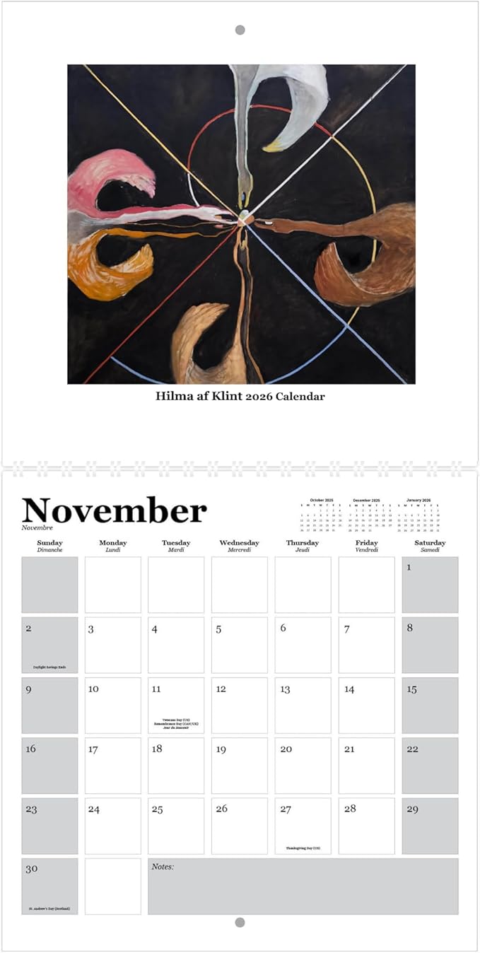 Hilma af Klint- 2026 Wall Calendar 12” x 12”- Swedish Master Artist of Naturalism- Printed on FSC Certified Cardstock Paper- Monthly Organizer for Home and Office