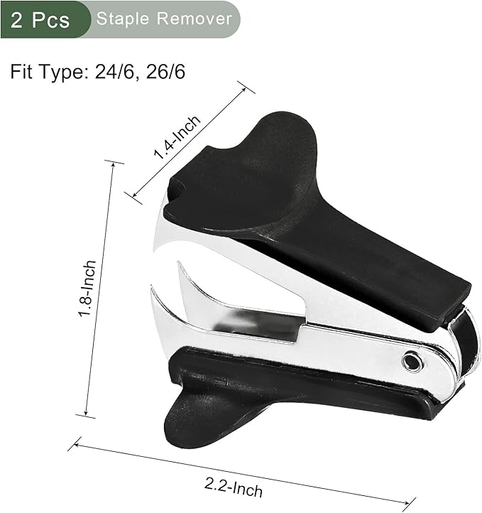 YOKIVE 2 Pcs Staple Remover, Office Staplers Puller | Easily Remove Staples Great for Office Home Desktop Accessories (Black)
