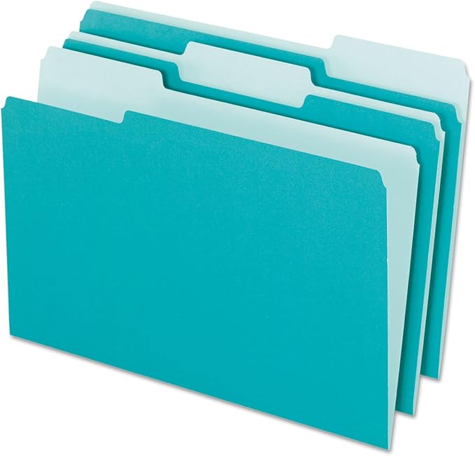 Pendaflex File Folders, Aqua (PFX421013AQU), Letter