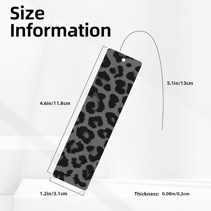 Leopard Print 5pcs Wood Bookmarks with Tassel for Planner Reading Book Lovers Accessory Readers Men Women 4.6 X 1.2 Inch