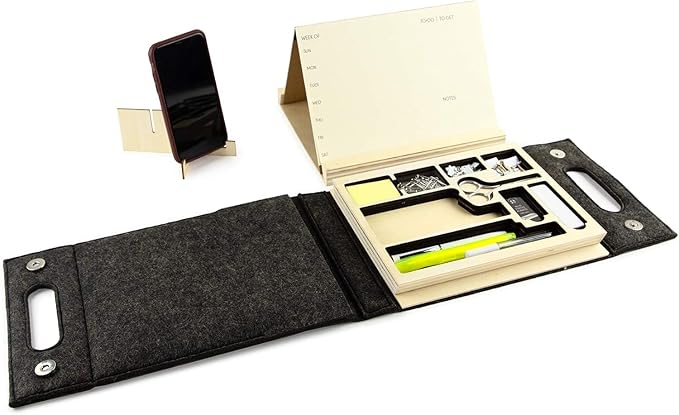 Three by Three Seattle jOTBLOCK Portable Office, Take Your Workspace Anywhere with the Portable Office Set: All Your Office Supplies in One Convenient Case