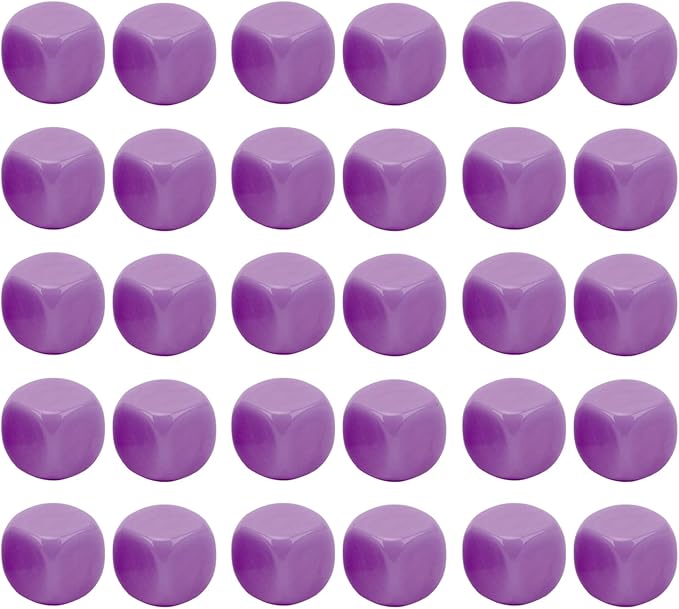Drfeify Creative Crafts 30pcs in Established for DIY Projects and Educational Purposes, DICADOS of Plastic 6 Sides for Activities in THE Classroom (Violet)