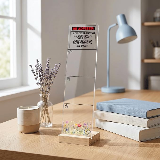Sticky Note Holder Acrylic Monitor Memo Board Desk Organizers and Accessories Desk Decor Post It Note Holder with 200Pcs Sticky Notes Funny Office Warning Desk Sign