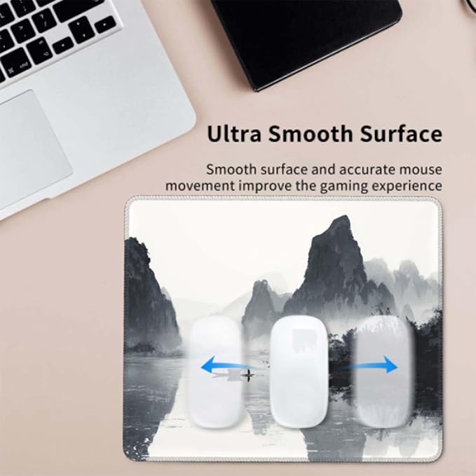 Voltique Mouse Pad Small Desk Mat, Landscape Computer Mousepad with Stitched Edges Non-Slip, Keyboard Mouse Pad for Desktop Office Desk Accessories