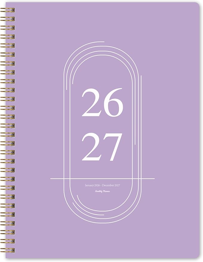 2026-2027 Monthly Planner - 2 Year Monthly Planner 2026-2027, Jan 2026 - Dec 2027, 7" x 9", 2 Year Calendar with 24 Month, Twin-wire Binding, Note Pages, Purple