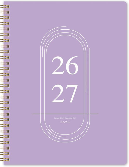 2026-2027 Monthly Planner - 2 Year Monthly Planner 2026-2027, Jan 2026 - Dec 2027, 7" x 9", 2 Year Calendar with 24 Month, Twin-wire Binding, Note Pages, Purple