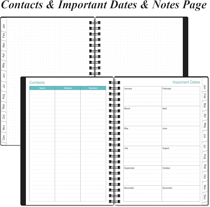 2026 Planner - Weekly & Monthly Planner from January 2026 - December 2026, Planner 2026 with Flexible Cover, Tabs, Inner Pocket, 6.4" x 8.5", Black