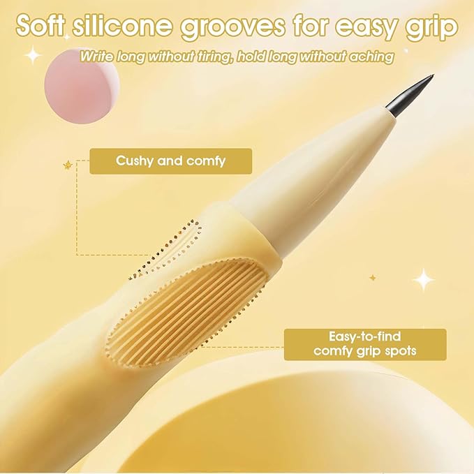 Mechanical Pencils Thick Pencils with Comfort Ergonomic Grip, Aesthetic Supplies with 6 Leads Refills, 2 pcs Erasers - 6PCS Colorful 2.0MM Pencil for Writing & Drawing