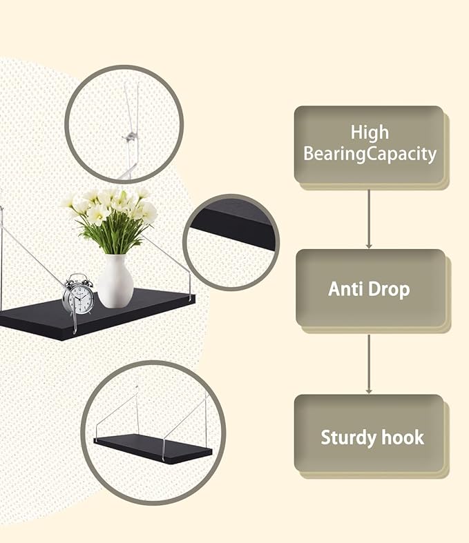 1-Pack Cubicle Shelf For Fabric Walls With Hooks：12x6.0in Black Wooden Cubicle Shelf Hanging Silver Bracket Use For Office Cubicle Accessories For Office Stylish Cubicle Decorations For Women Desk