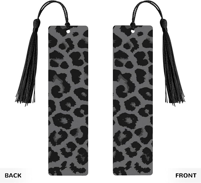 Leopard Print 5pcs Wood Bookmarks with Tassel for Planner Reading Book Lovers Accessory Readers Men Women 4.6 X 1.2 Inch