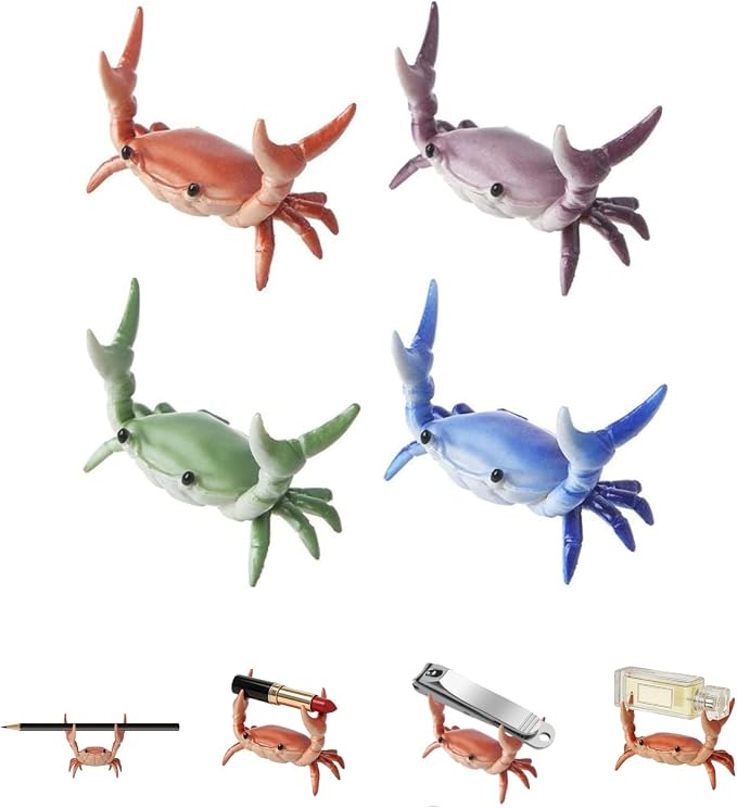 New Japanese Creative Cute Crab Pen Holder Weightlifting Crabs Penholder Bracket Storage Rack Gift Stationery (4, Weightlifting crab)