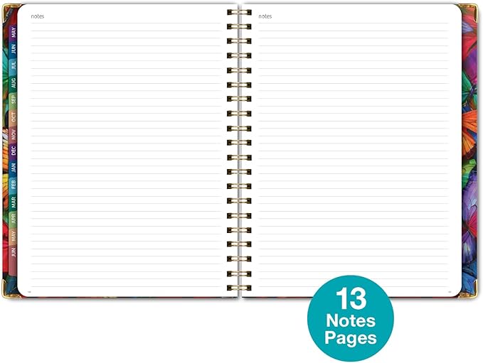 HARDCOVER Academic Year 2026-2027 Planner: 14 Months (May 2026 Through June 2027) 8.5"x 11" Daily Weekly Monthly Planner Yearly Agenda. Bookmark, Pocket Folder and Sticky Note Set (Colorful Butterflies)