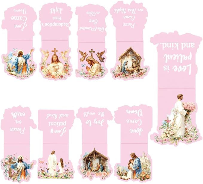 9 Pcs Magnetic Christian Bookmarks, Religious Bible Verse Jesus Bookmarks for Women, Flower Cross Magnet Book Markers for School Students Office Worker Church Reading Bible Study Supplies
