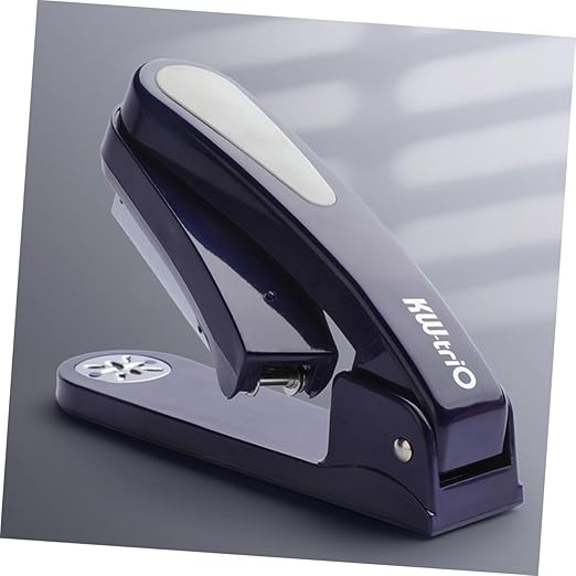 SEWACC Multi-Function Rotary Desk Stapler 360° Rotating Office Binding Stapler for Home and School Use Portable with One-Hole Puncher Black