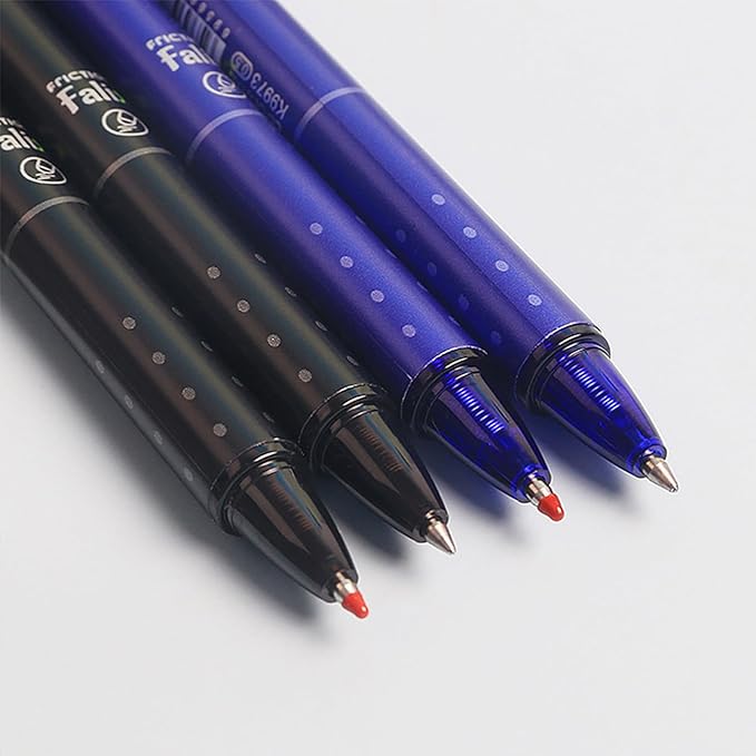 MOZXIRZ Erasable Gel Ink Pens Erasable Retractable Pens 0.5mm Black Blue Ink Smooth Writing Pen Office Supplies School Office Pen for Women Men Girls Boys (Black Ink-6Pcs)