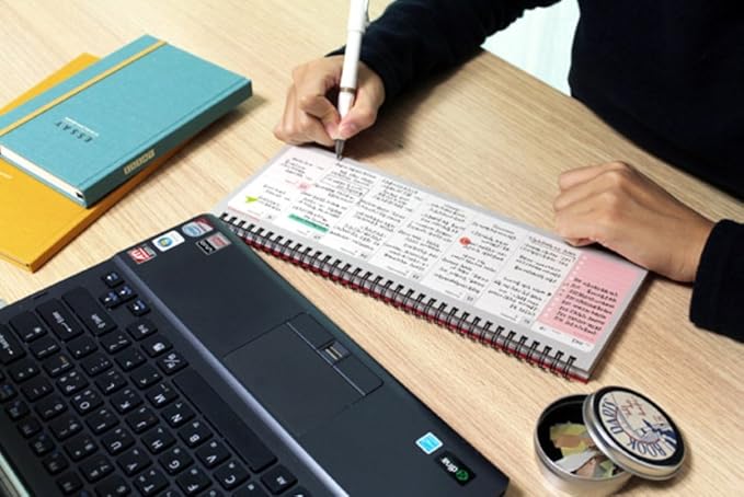 PAPERIAN Brilliant Weekly Scheduler - Wirebound Undated Weekly Planner Pad Scheduler (Gray)