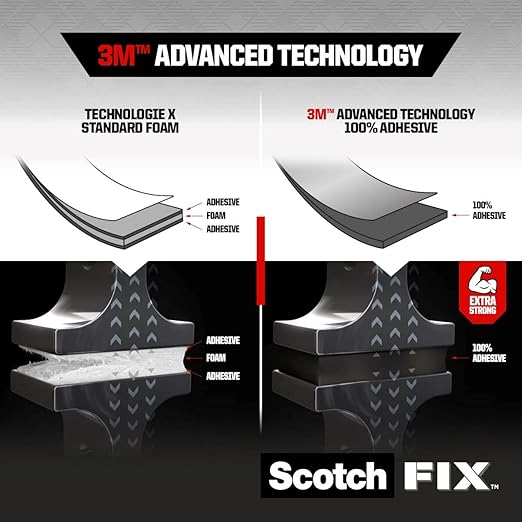 Scotch-Fix Double-Sided Extreme Exterior Mounting Tape - 1 Roll (19mm x 5m) - for Outdoor Extreme Use, Weather Resistant, Permanent Tape, 100% Adhesive, 3M Advanced Technology - Holds up to 13kg