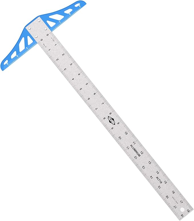 ALVIN ALT18 Aluminum Graduated T-Square, Drawing and Design Tool for Students and Professionals, Great for Carpentry, Drafting, Architecture, Engineering, and Art - 18 Inches
