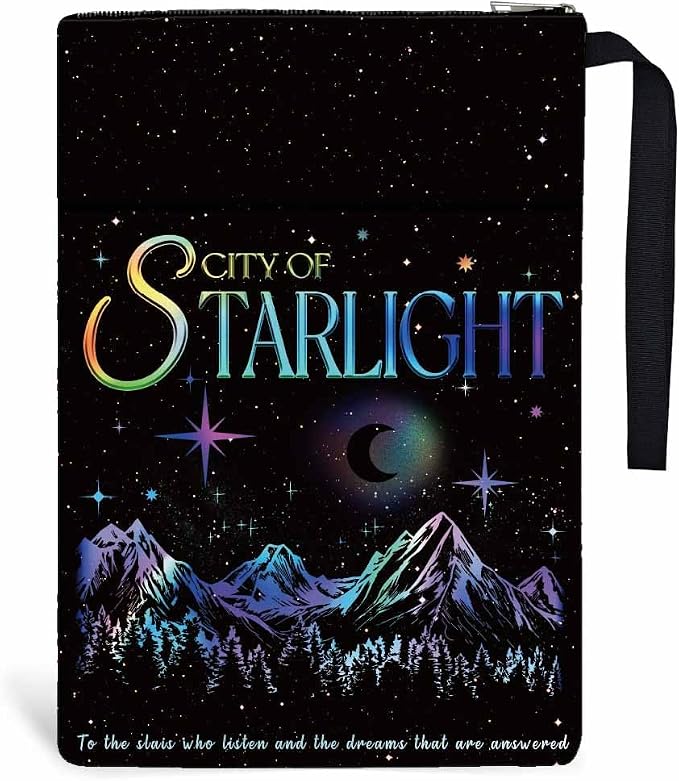 1pc Polyester Book Sleeve 34cm(13.4inch) x24cm(9.45inch) Star Light Book Covers with Zipper and Front Pocket Birthday Gift for Students Teachers