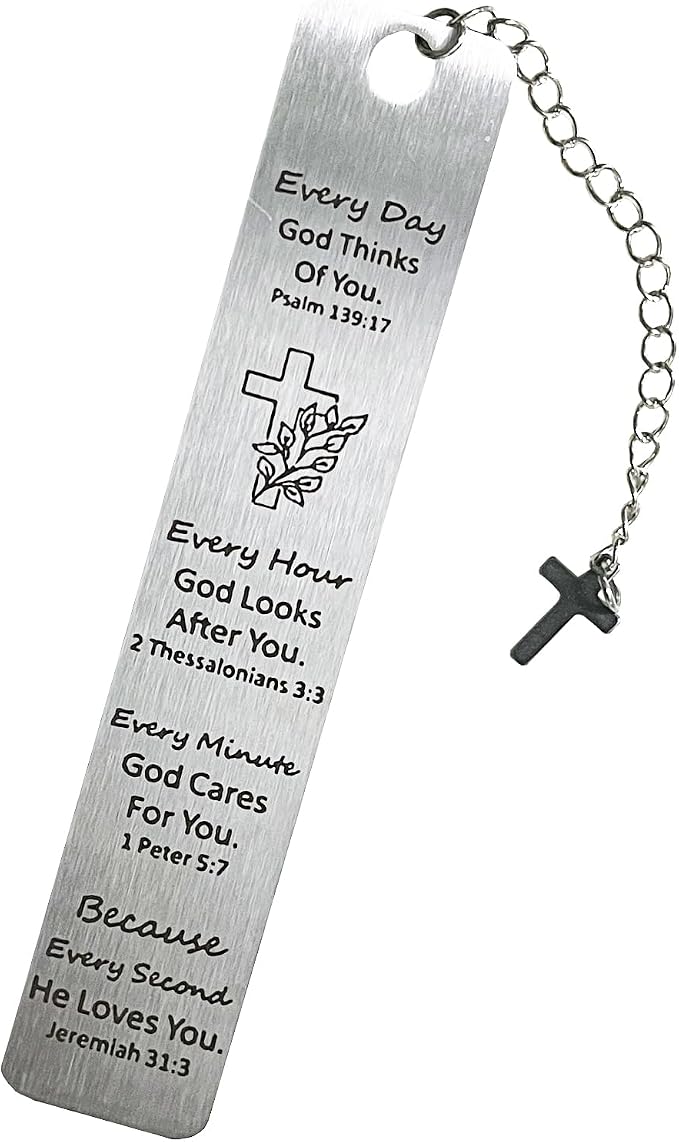 Bible Bookmarks Book Markers, Metal Christian Bookmark Gift Accessories (Psalm 139:17)