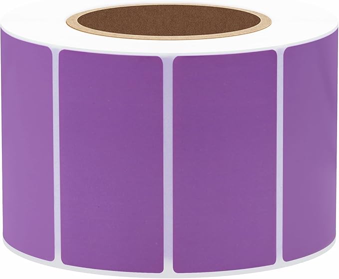 Hybsk 2x1 inch Color Direct Thermal Labels for Shipping, Barcodes, Address, Compatible with Rollo Label Printer & Zebra Desktop Printers (2"x1",Purple)