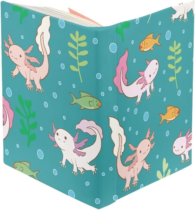 Dreaweet Axolotl Cartoon Book Covers for Girls Boys Kids Stretchable Book Sleeve Protector 9 x 11 Inch Hardcover Book Socks Back to School Gifts