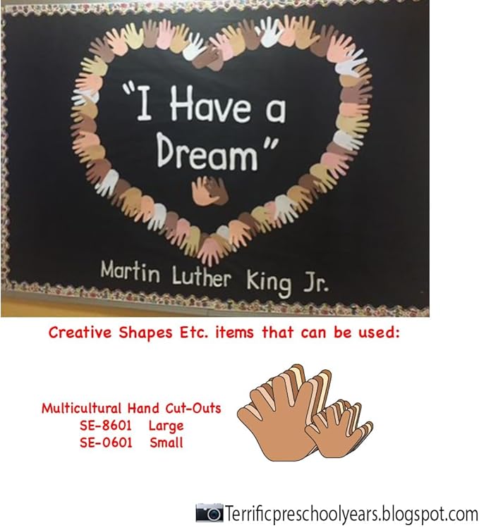 31 Pcs Multicultural Hand Creative Cut-Outs 5.5in for Classroom Unity Diversity DIY Paper Dolls Classroom Craft Materials School Décor Handprint Arts & Crafts Children Preschool Made in The USA
