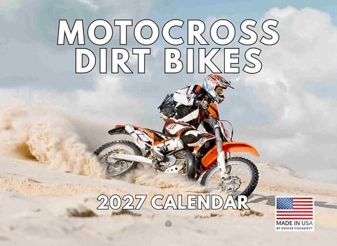 Motocross Dirt Bike Calendar 2027 Dirtbike Motorcycle Monthly Wall Calender 12 Month