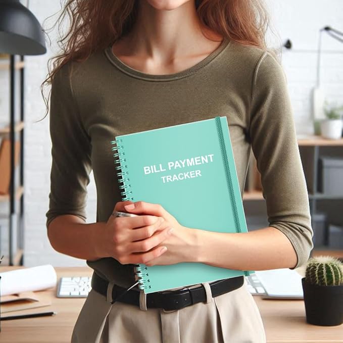 Bill Payment Tracker Notebook - Monthly Bill Organizer & Planner Notebook, Personal Budgeting & Financial Tracker, 5.8" x 8.25" with Pocket