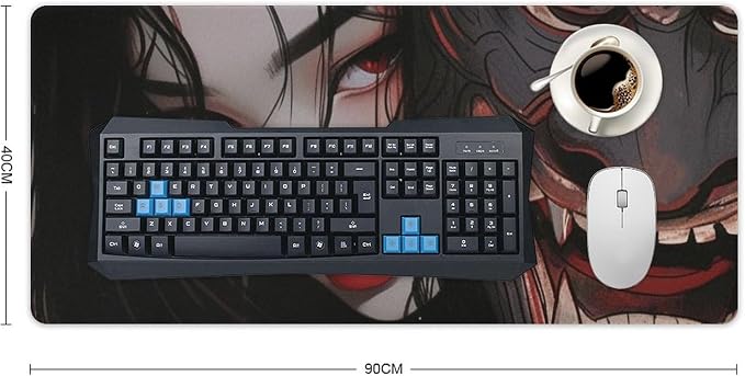 Large Mouse Pad Gaming Mousepad Japanese Fantasy Female Samurai Anime Girl Desk Mat for Keyboard and Mouse Mat Non-Slip Rubber Desk Pad 40x90cm, Style