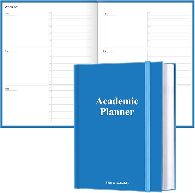 Academic Planner for 2026-2027 or Anytime – 8.5" x 11" Undated Weekly Student Planner For Homeschool, High School, College & Nursing Students, 200 Pages, Blue