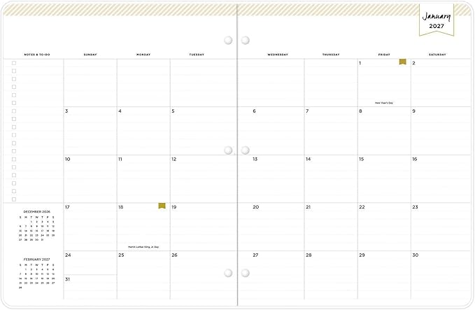 Blue Sky Day Designer 2027 Monthly Planner Calendar, January 2027 - December 2027, 8.5" x 11", Clear Flexible Cover, Stapled Binding, Secret Garden Mint