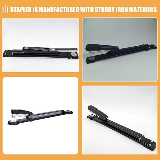 Long Arm Stapler Desktop Stapler with Hole Punch for School and Office Use