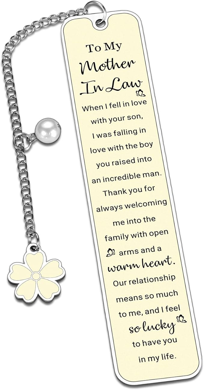 Mother in Law Mothers Day Birthday Wedding Gifts Future Mother in Law Birthday Gifts Metal Bookmark Mothers Day Gift for Mom in Laws Bookish Gift for Motherr in Laws Bookmarks for Book Lovers Women