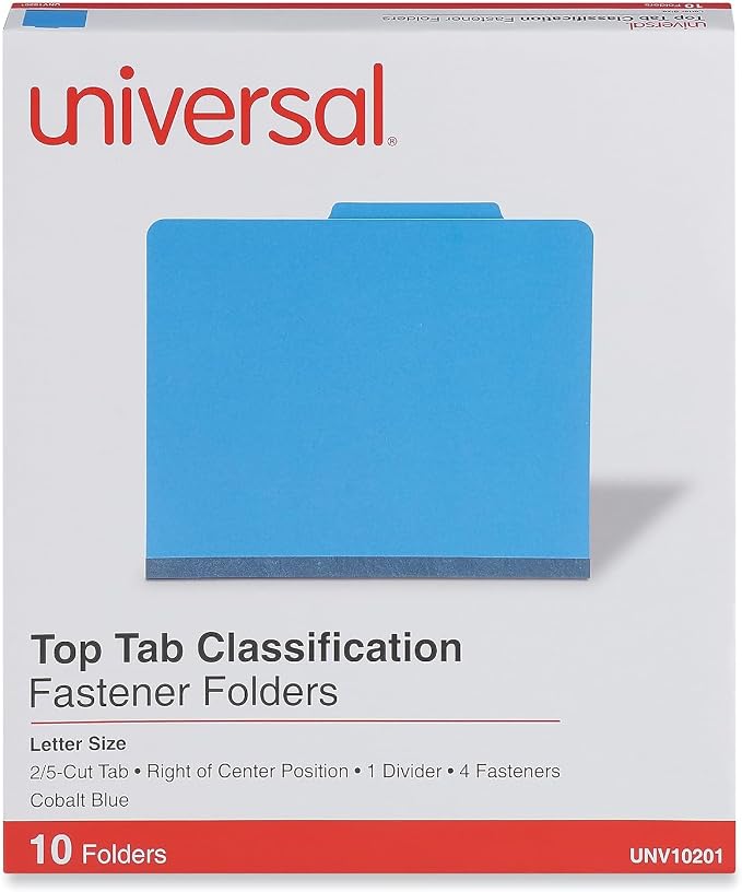 Universal Office Products UNV10201 - Pressboard Classification Folders