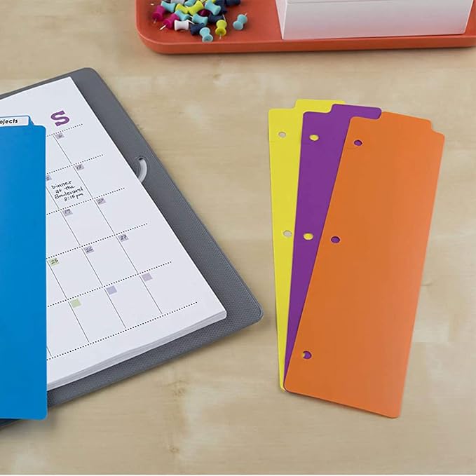 8.5x2.4 inches Spiral Snap in Bookmark,Dividers for 3 Ring Binders,Page Protectors Notebooks Dividers Place Marker for Binders (5)