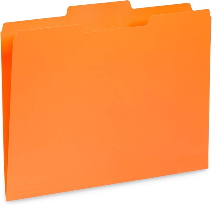 Blue Summit Supplies Plastic File Folders, 1/3 Cut Tab, Heavy Duty Multi Colored Poly Folders, Letter Size, 30 Pack