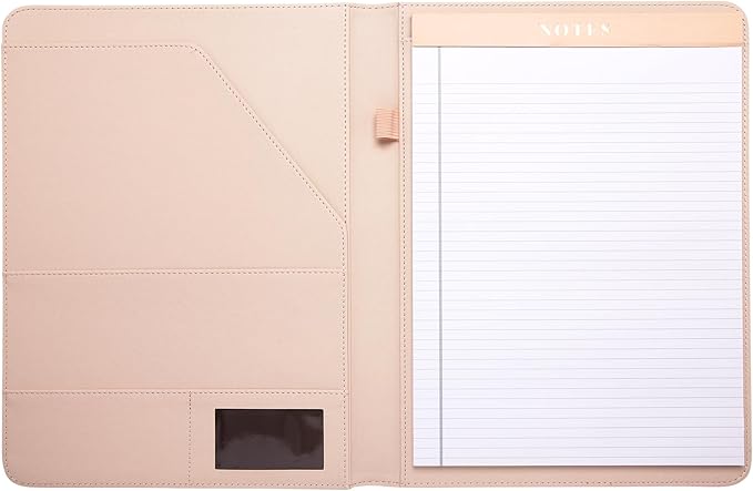 Deluxe Organizer Padded Padfolio, Portfolio Business Document Case with Ruled Letter-Size Perforated Writing Pad