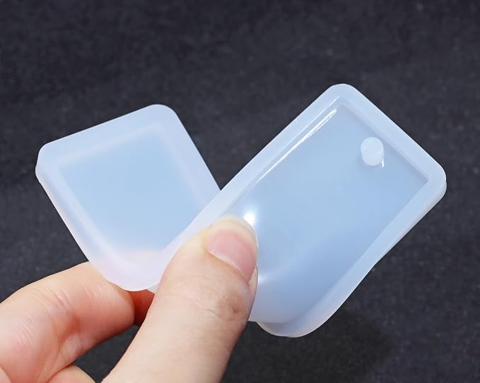 Bookmark Mold with Tassels 4Pcs Rectangle Silicone Jewelry Making Mould with 20Pcs Colorful Silky Tassels for Epoxy Resin Casting Christmas Ornaments Gift Tags Craft DIY (2.5x9cm, Rectangle)