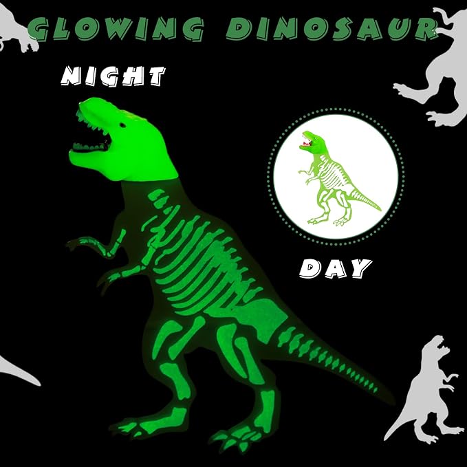 Gersoniel 4 Pcs Animal Bookmarks for Kids Luminous Dinosaur Shark Funny Crocodile Bookmark 3D Cartoon Boys Girls Men Women Xmas Gifts School Supplies