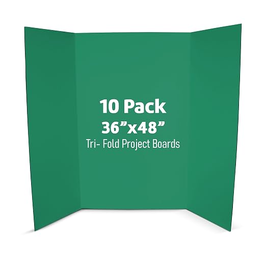Flipside Products 36” x 48” Project Boards for Presentations, Science Fair, School Projects, Event Displays and Trifold Picture Board, Proudly Made in USA - Green - 10 Pack