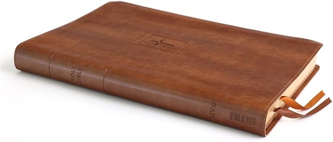 Personalized NIV Thinline Holy Bible Faux Leather Large Print Size | Custom with Name, Date or Text | Gift for Christian & Religious Celebrations | Brown